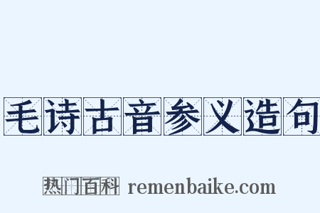 毛诗古音参义造句是什么意思的图片